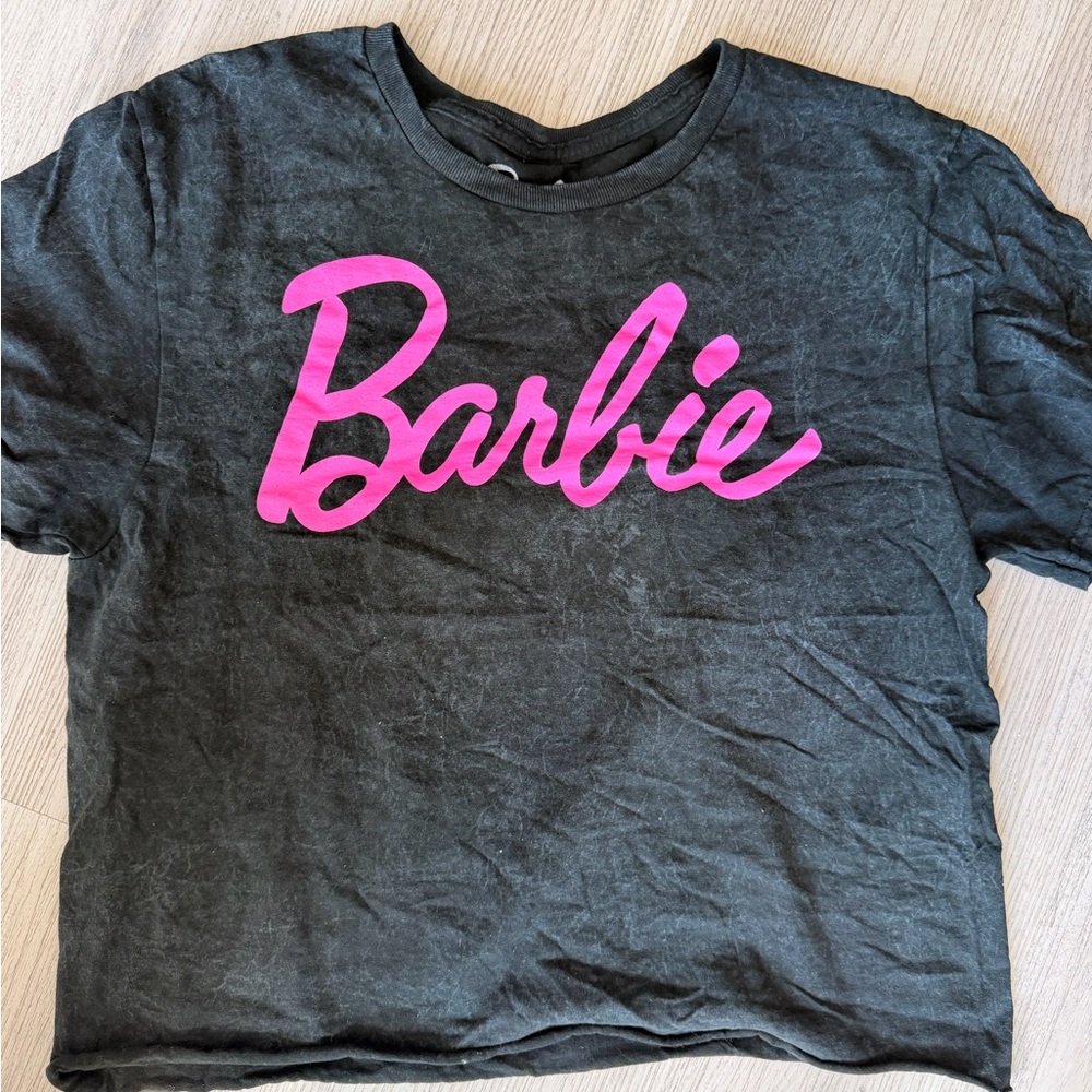 Barbie Black Tee with Pink Logo